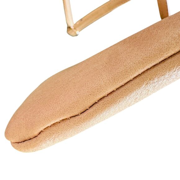 Slim Pebbled Vegan Leather Crossbody Bag Tan Tassels Adjustable Strap 9" x 9" - Picture 4 of 10